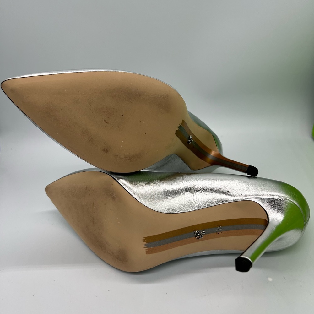 Sam Edelman Silver Pointed Toe Pumps - Picture 7 of 15